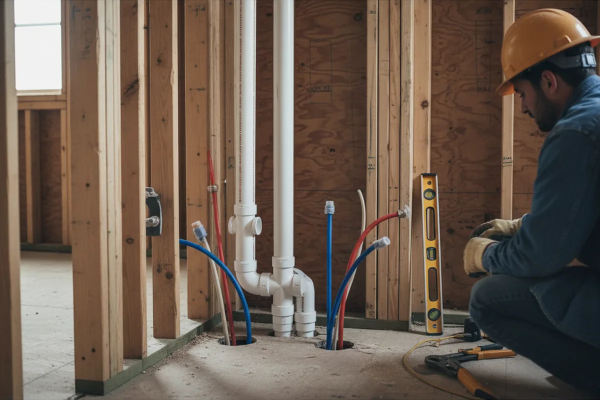 Drain and supply rough-in during Toilet Repair and Installation in Kent